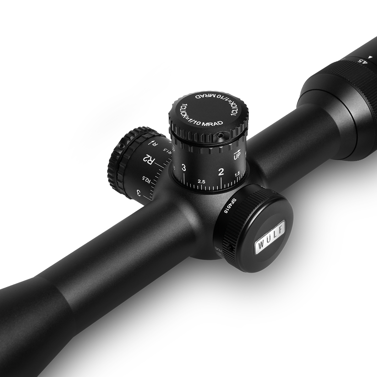 WULF Lightning 4.5-18x44 SFP Non Illuminated Half Mildot Side Focus (1 inch) Tactical 0.1 MRAD Rifle Scope w/ 9-11mm Rings