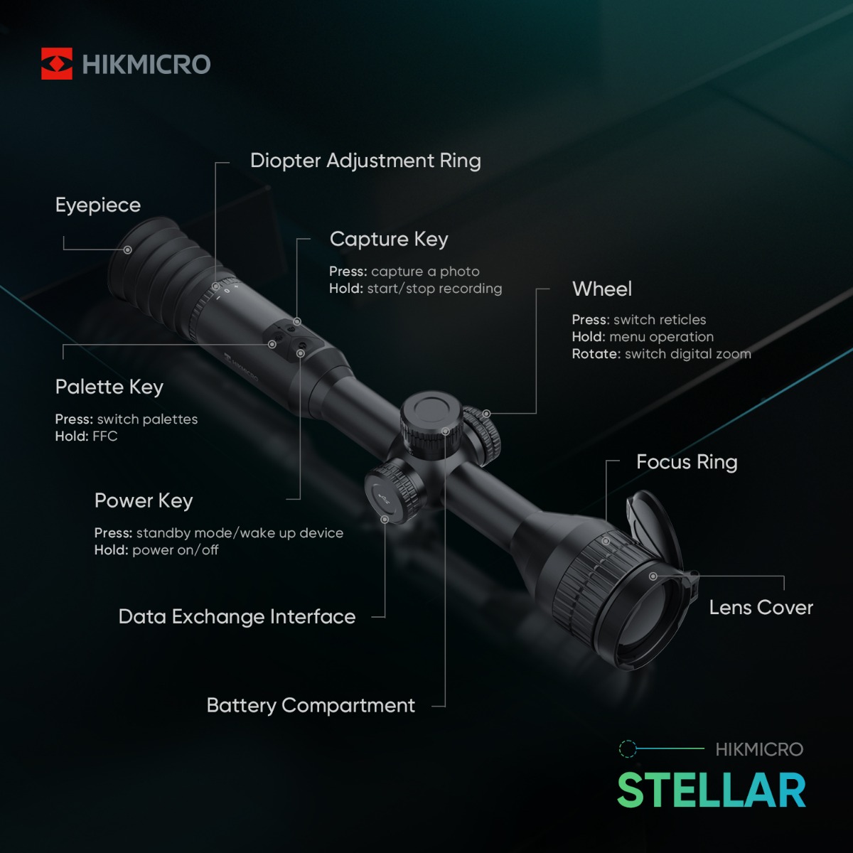 HIKMICRO Stellar Pro 35mm 35mk 640x512 12um Thermal Rifle Scope - HM-SQ35